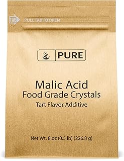 PURE ORIGINAL INGREDIENTS Malic Acid (8 oz) Food Grade Crystals, Tart Flavor