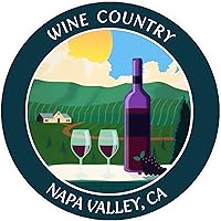 Vista 7 de Vinyard - Wine Country - Valle de Napa, California, 3.5 pulgadas, calcomanía de vinilo para bricolaje, diseño de aventura de vacaciones, apliques