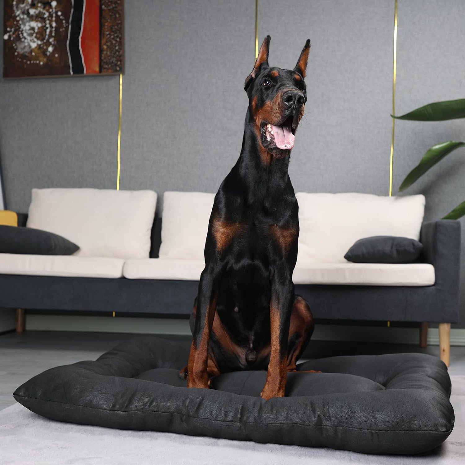 review Indestructible Dog Beds for Excessive Chewers,Tough Dog Beds for Aggressive Chewers,Dog Bed Durable Chew Proof Washable,Large Dog Bed Chew Proof Orthopedic Dog Mattress 41 x 27 in Black