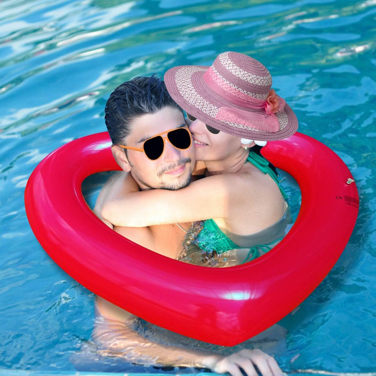 Inflatable Pool Float for Adult, Inflatable Swim Rings, Heart Shaped Swimming Pool Float Loungers Tube, Water Fun Beach Party Toys for Kids, Adults - Red(120cm) : Toys & Games