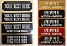 Custom Personalized Name Plates, Solid Brass Engraved Plaque, Aluminum Fantasy Sport Engraved/Etched, Identification Tag with Adhesive, Holes for Mounting 1”x3”/1”x4”