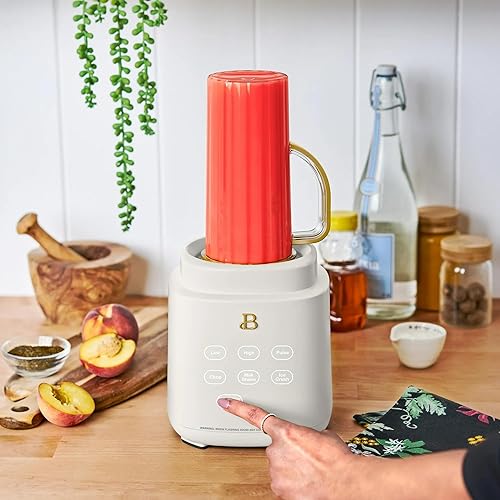 Miniatura 9 de Hermoso sistema de licuadora PowerExact con motor de 700 W, tarro Tritan de 50 onzas, taza de una sola porción de 20 onzas, tapa sin goteo Sippy, 3