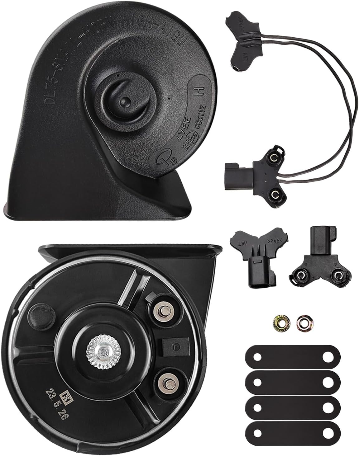 Car Horn Compatible with Ford and GM, FANLIDE 12V Multifunction Loud High Low 2 Tone Auto Horn, Waterproof 110-128db