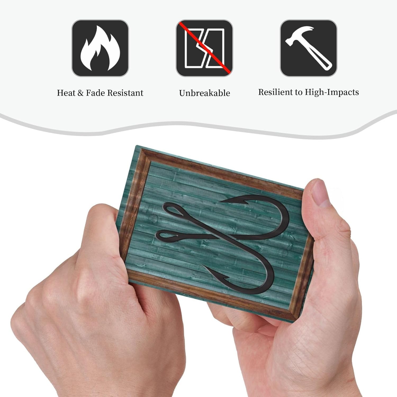 Turquoise Blue Anchor Hooks Wood Board 1 Gang Light Switch Covers No Device Wall Plate Decorative Unique Blank Switchplate Electrical Faceplate for Kitchen Bathroom Bedroom Home Decor