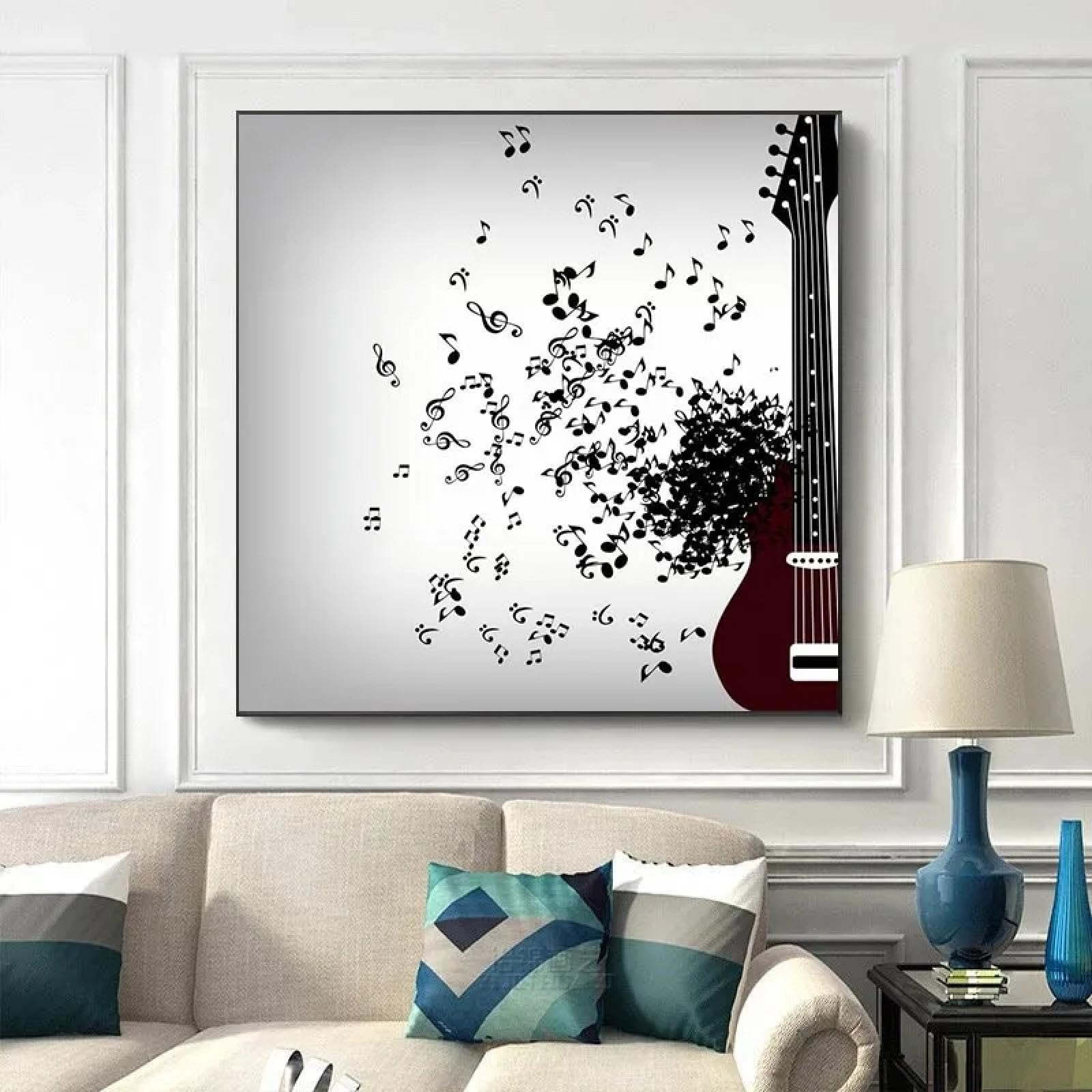 JACBON Nowoczesne płyty winylowe, plakaty i wydruki, muzyczne malarstwo na płótnie, czarno-białe, obrazy na ścianę, do salonu, dekoracja, 80 x 80 cm x 2, bez ramy