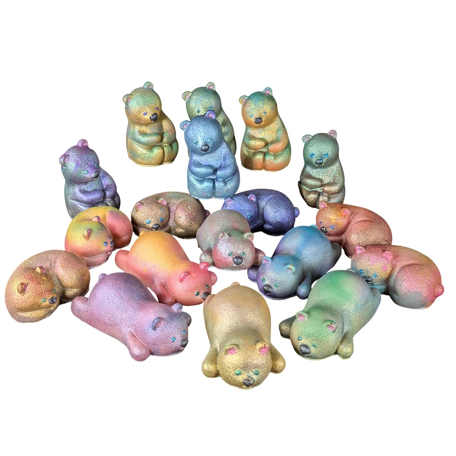 Aurora Borealis Polar Bears Artisan Face Soap | Set of 6-1.5oz bars | Northern Lights Handmade Artistic Moisturizing Soap | No 2 alike - Unique Art (36)