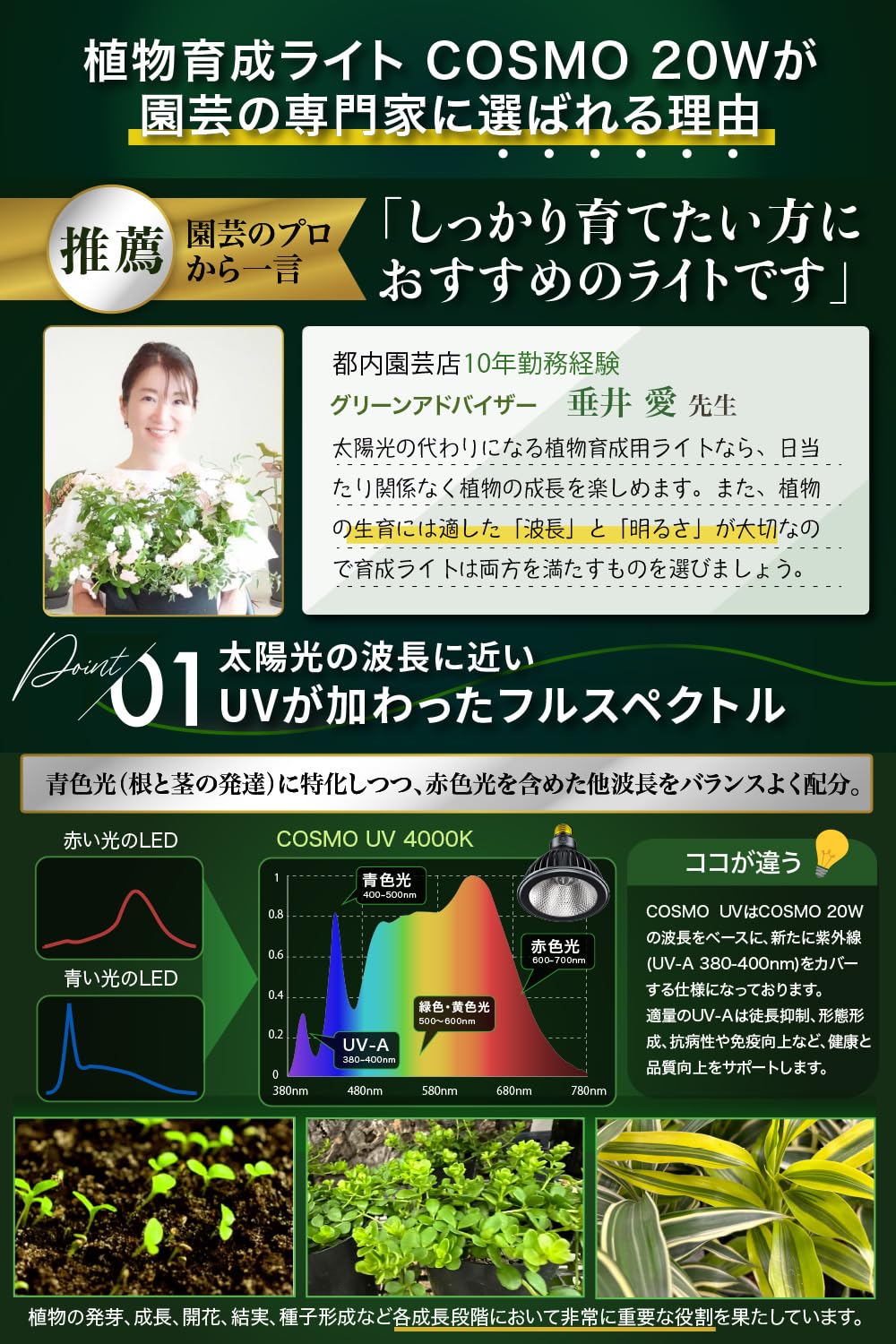 Brim (ブリム)｜COSMO UV (暖色系)｜4個セット｜植物育成ライト 楽天市場】BRIM(ブリム) 公式店 グリーンアドバイザー推薦 BRIM