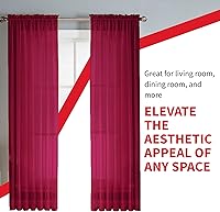 Vista 58 de Sapphire Home - Paneles de cortina (2 unidades), cortinas translúcidas de 54” x 84” (108” de ancho en total), paneles de gasa para dormitorio, sala