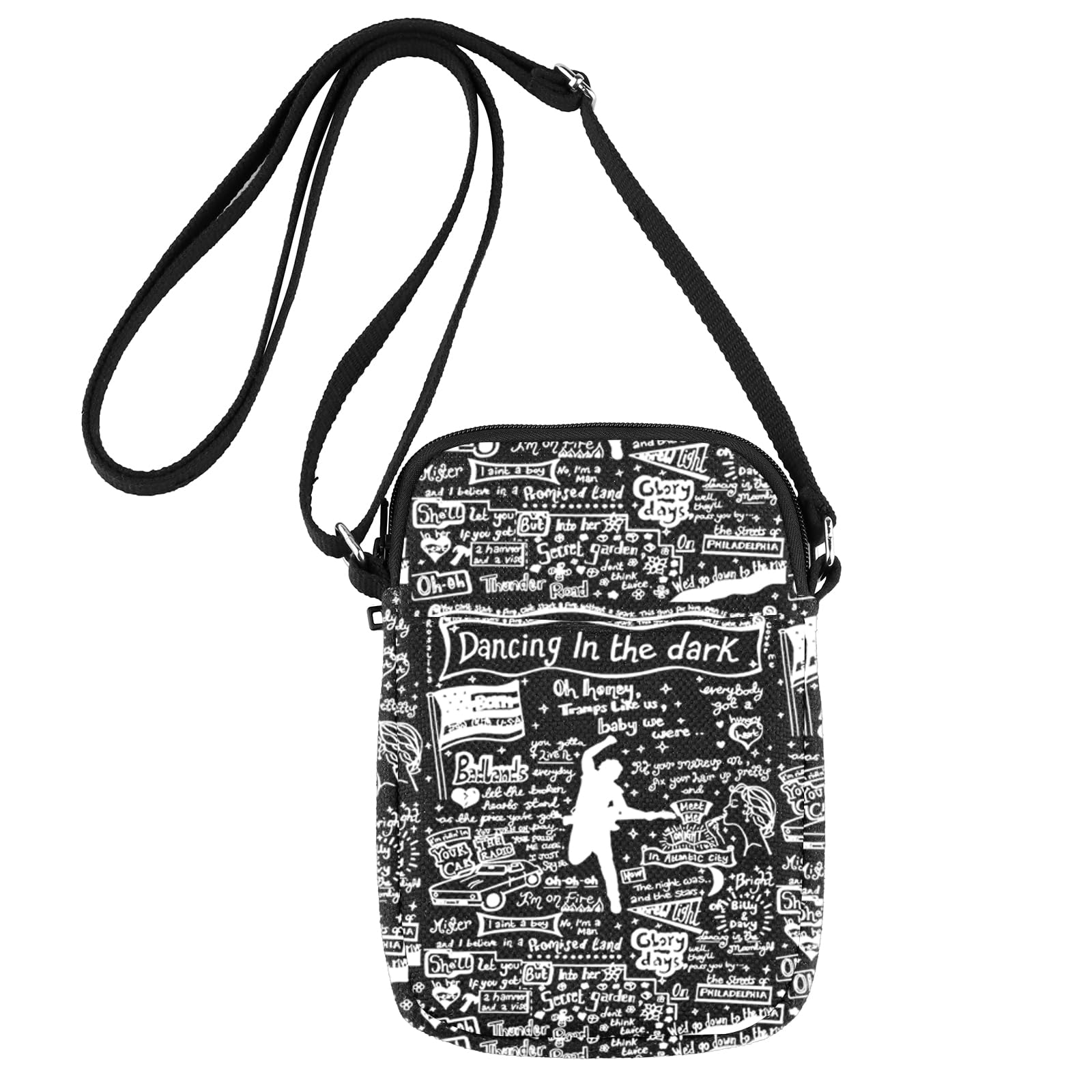 JNIAP Singer Fans Crossbody Bag Rock Music Lover Gifts Rock Band Concert Bag Music Album Cellphone Crossbody Purse