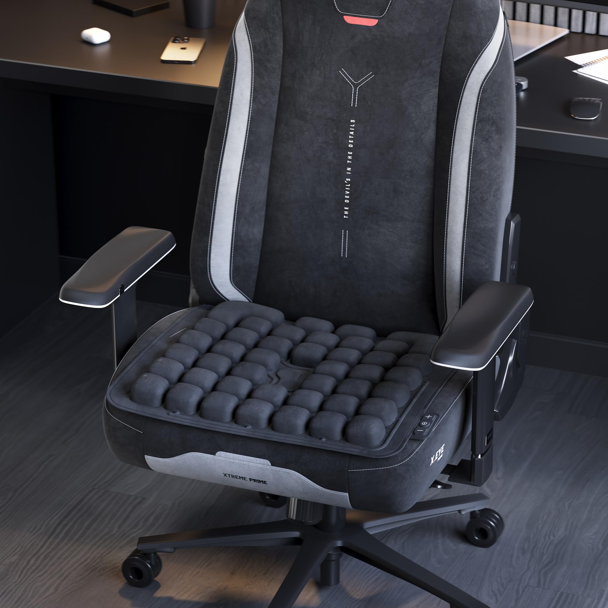 Diablo Chairs Massageauflage für Bürostuhl Rückenmassage elektrisch Massagekissen Lendenmassage Sitzauflage Gaming Stuhl Auto ergonomische Massage Matte mit Luftdrucksystem