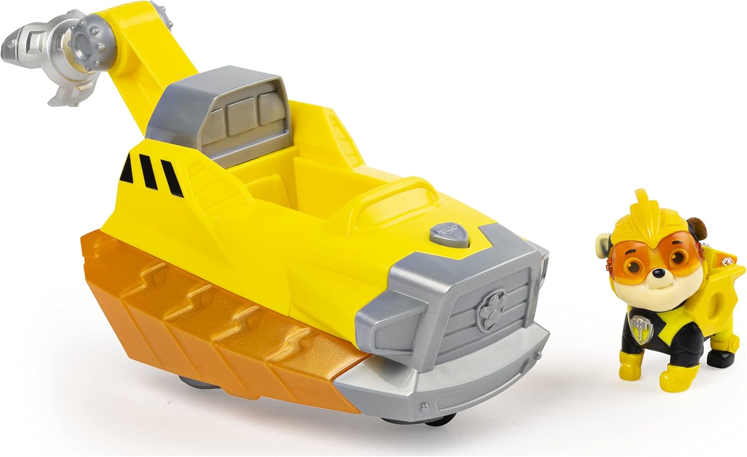 Paw Patrol, Mighty Pups Charged Up Rubble’s Deluxe Vehicle with Lights and Sounds, Multicolor