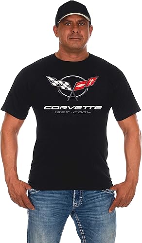 JH DESIGN GROUP Camiseta de Chevy Corvette para hombre con logotipo de la serie C5, color negro