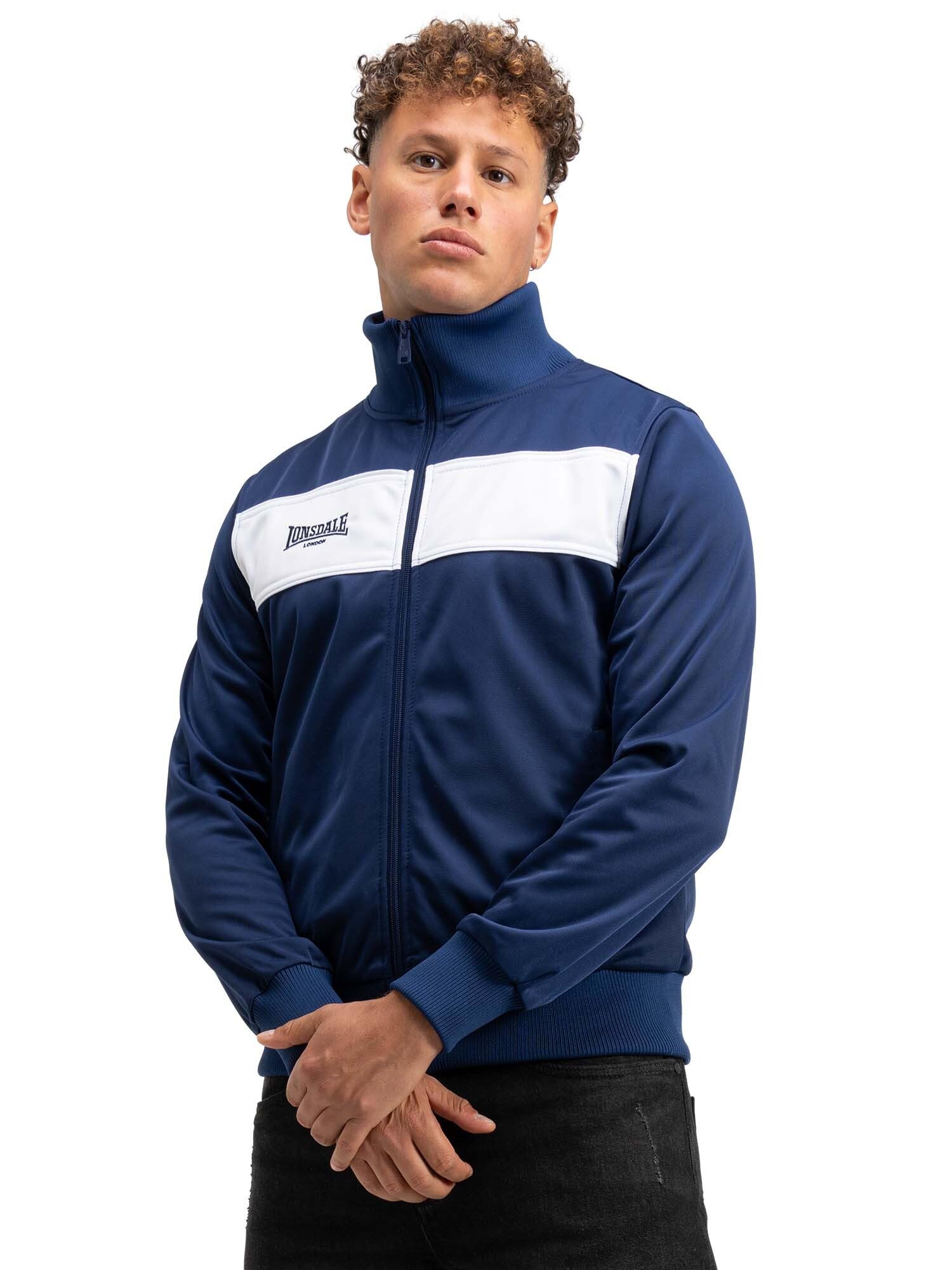 Lonsdale Herren-Trainingsjacke mit Reißverschluss, leichte Polyester-Jacke