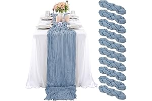 10 Pcs Dusty Blue Cheesecloth Table Runner 10FT