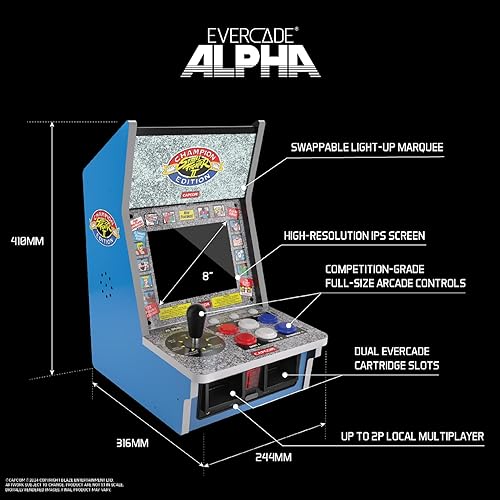 Miniatura 3 de Evercade Alpha Street Fighter Bartop Arcade - Pre-assembled unit with Competition-Grade Arcade Controls + 8 High-Resolution IPS Screen