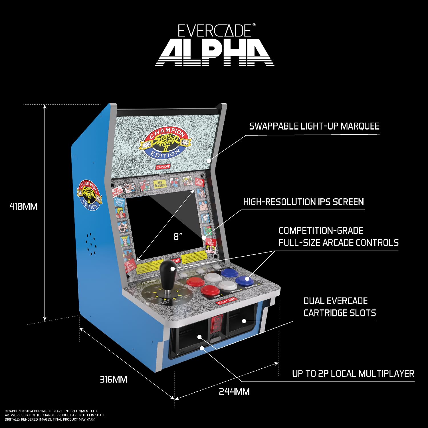 Amazon.com: Evercade Alpha Street Fighter Bartop Arcade - Pre