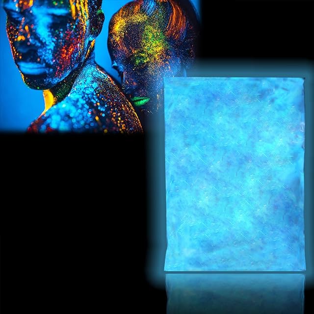 Glow in The Dark Paint for Outdoors(100g/3.53oz) , Safe and Long Lasting Self-Luminous Glow in The Dark Powder, DIY Slime Colouring Kit with Epoxy Resin Coloured Pigment Dyes, for Painting, Crafts