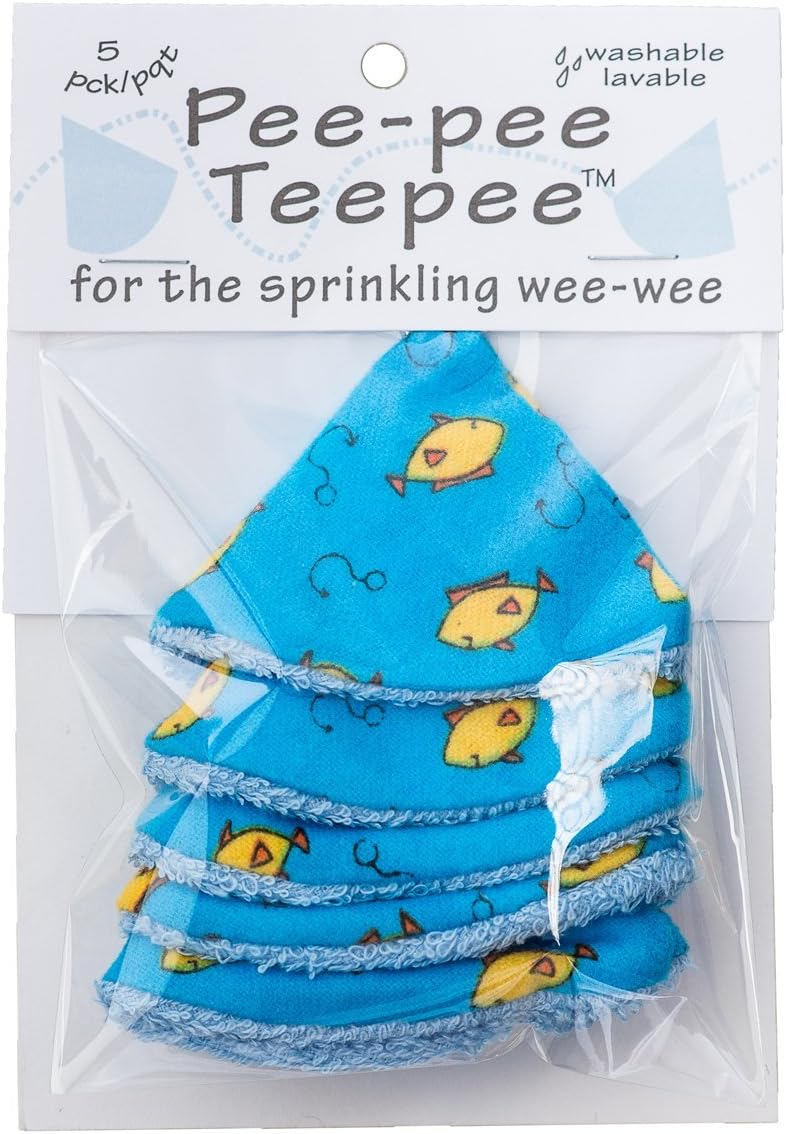Washable Cotton Pee-Pee Teepees That Shield Baby Boys Pee During Diaper Changes. Makes a Great add-on Gift for a Baby Shower Thanks to its Fun, Gift-Ready Store Packaging. 5 Pack. Fishing image 2