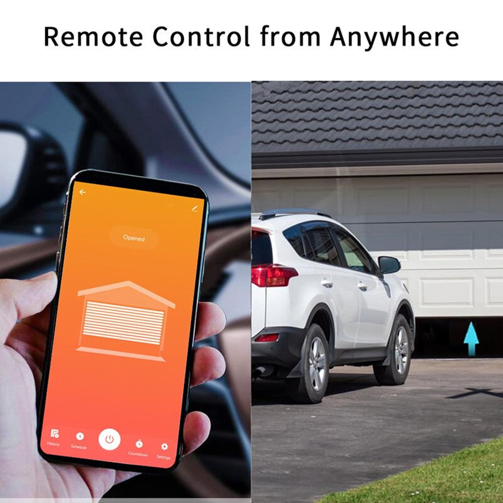 Kit d'ouverture de porte de garage intelligent Kit WiFi Zigbee Contrôle de la télécommande Contrôle en temps réel pour les portes de swing coulissantes avec des accessoires de