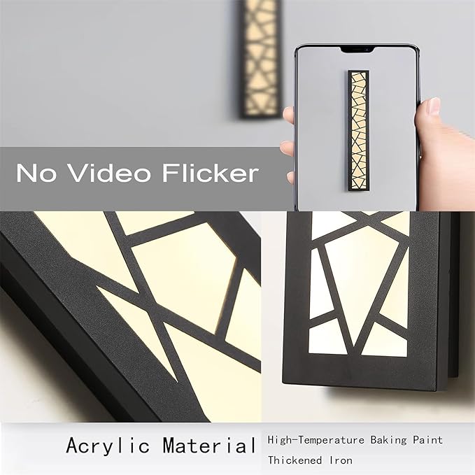 SNHHNSW Modern Wall Sconces, LED Outdoor Dimmable Wall Lights with Remote Control Wall Lamp Black Modern Indoor Long Wall Sconce Exterior IP65 Garden Outside Acrylic Light Porch Terrace Garage (Dimmable,150CM photo 2