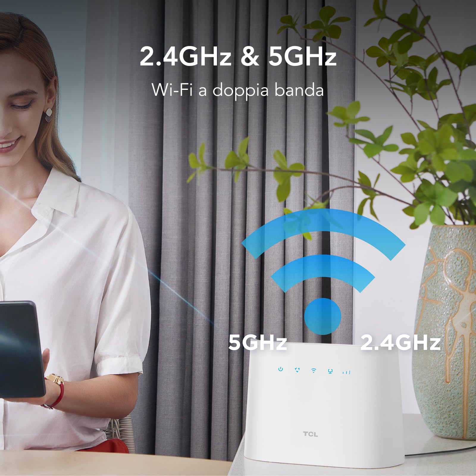 TCL LINKHUB HH132-4G LTE CPE ad alta velocità con Wi-Fi a doppia banda, fino a 600 Mbps in download, fino a 64 connessioni di dispositivi