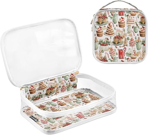 Miniatura 3 de Christmas Cake Desert Clear Toiletry Bag for Traveling,2 Pack Makeup Cosmetic Bag with Zipper,Travel Bag for Toiletries,Travel Essentials 21215248