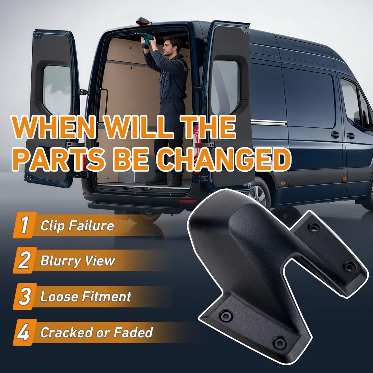 A907820120 Rear Roof Camera Housing for Freightliner & Mercedes-Benz Sprinter 1500 2500 3500 Van 2019-present, OE Brake Light Backup Cam Replaces 90782040019051 90782012019051 by GreenYi