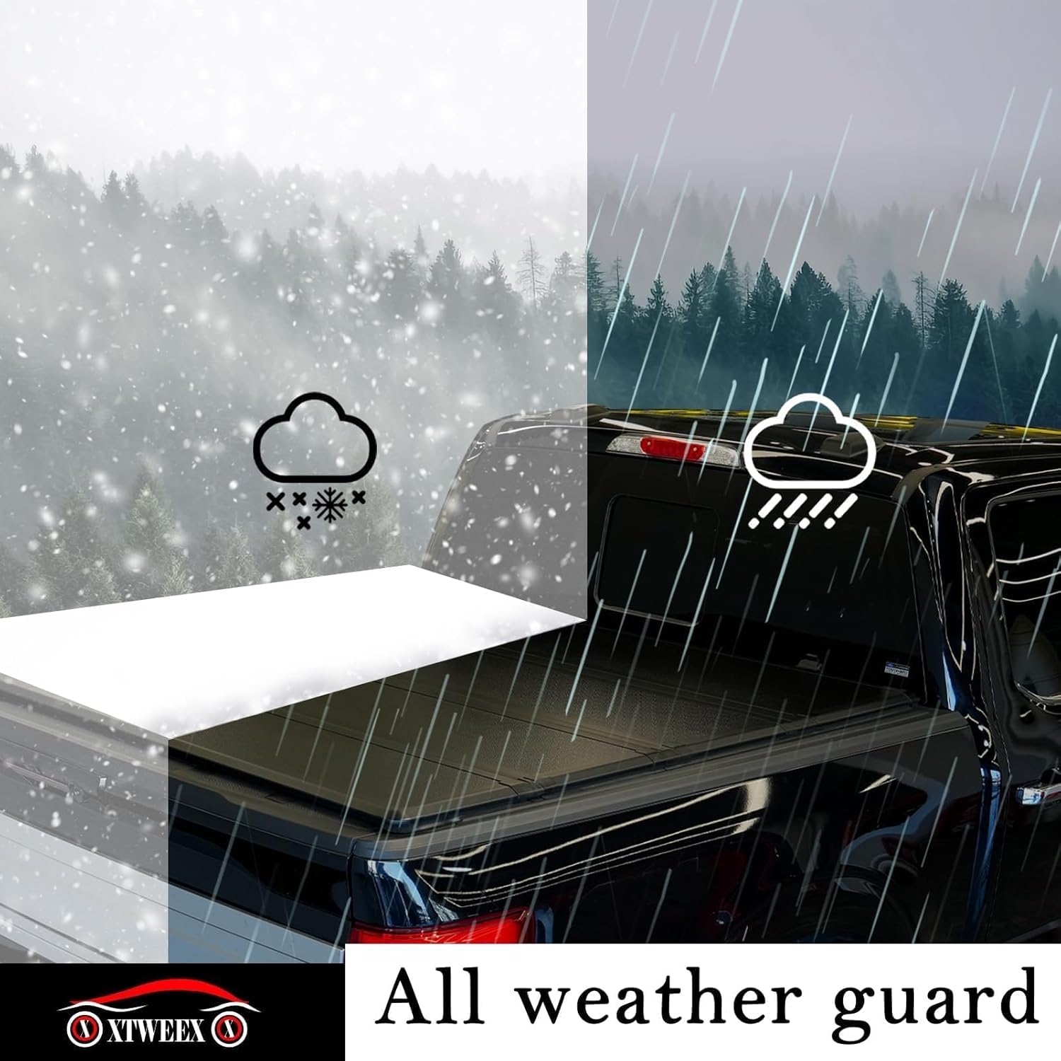 Hard Quad-fold Truck Bed Tonneau Cover Compatible with 5.8 FT for 2004-2007 Chevy Silverado/GMC Sierra 1500 (2007 Classic Body) Crew Cab 5.8 FT (68.4") Bed Fleetside