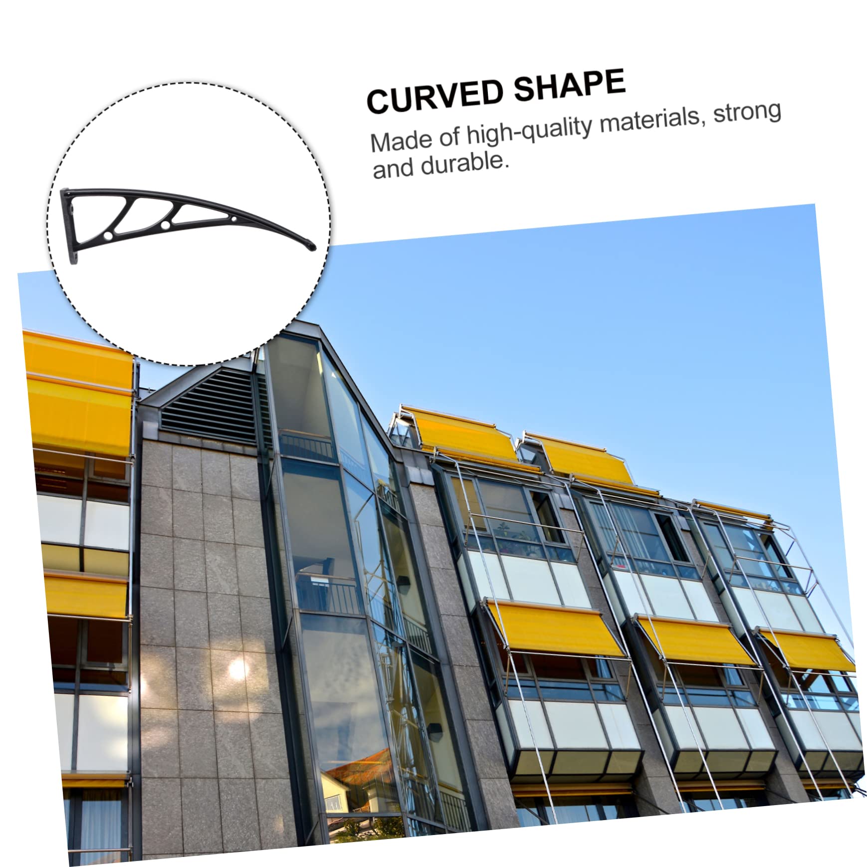 2stücke Outdoor Balkon Markisenhalterung Bracket Slot Curved Design Für Regen Und Sonnenschutz Langlebige Kunststoffkonstruktion Einfache Geeignet Für Türen Und Fenster
