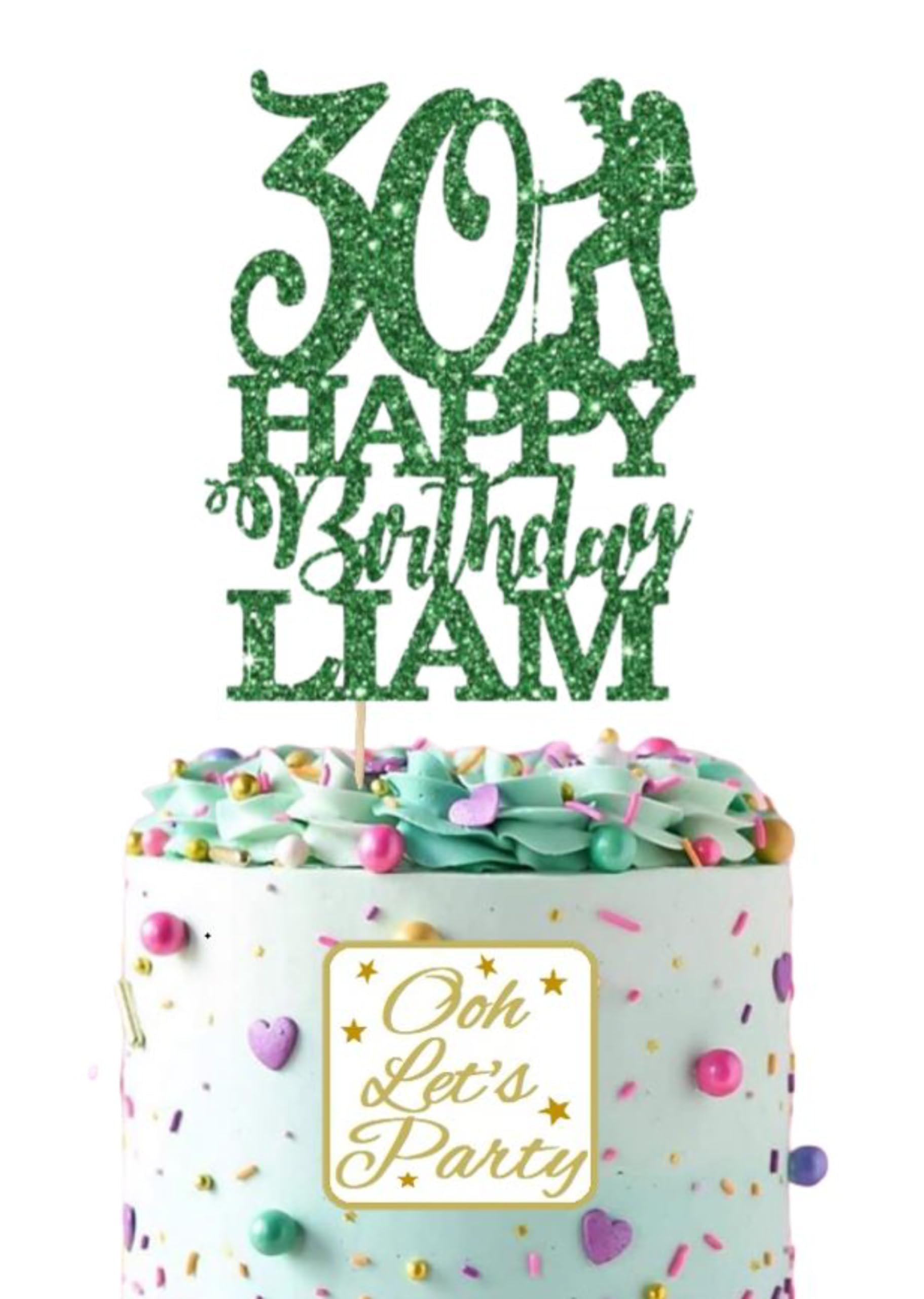Hiker/Walker Birthday Cake Topper, Choose Your Name, age & Colour.