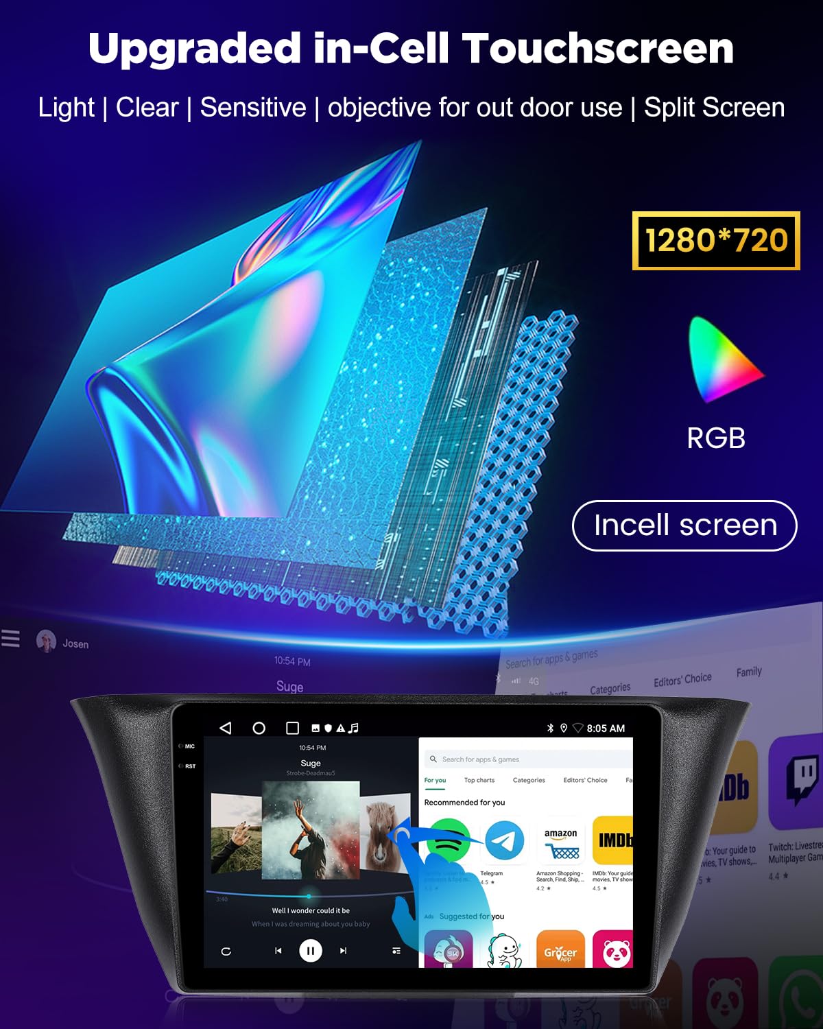 NHOPEEW 4+128G Android Autoradio per IVECO Daily 2015-2022 con Wireless Carplay e Android Auto - Schermo incell da 9 pollici Supporto WiFi GPS Comandi al volante + Telecamera di retromarcia, Canbus