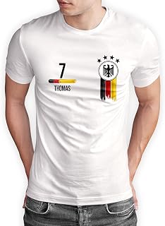 Deutschland T-Shirt „WM 2026“ Germany Trikot Fußball Shirt Herren Damen Unisex Weltmeisterschaft - personalisiert mit Zahl & Namen - Fanartikel Fan-Outfit - EU Größen S bis 5XL