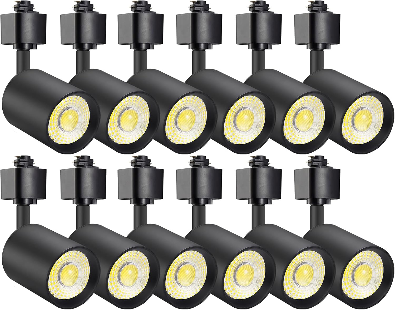 VANoopee 12Pack 10W Dimmable LED Track Lighting Heads H Type Track Light Replacement Fixtures Bright 3000K Warm White Ceiling Spotlight for Accent Task Art, Flicker Free CRI90+ 24° 800lm Black