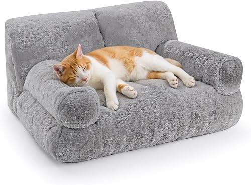 Gimars Cama grande mejorada para gatos de interior  Añadido 10% más de esponja, camas ortopédicas para mascotas con bordes reforzados, funda mullida