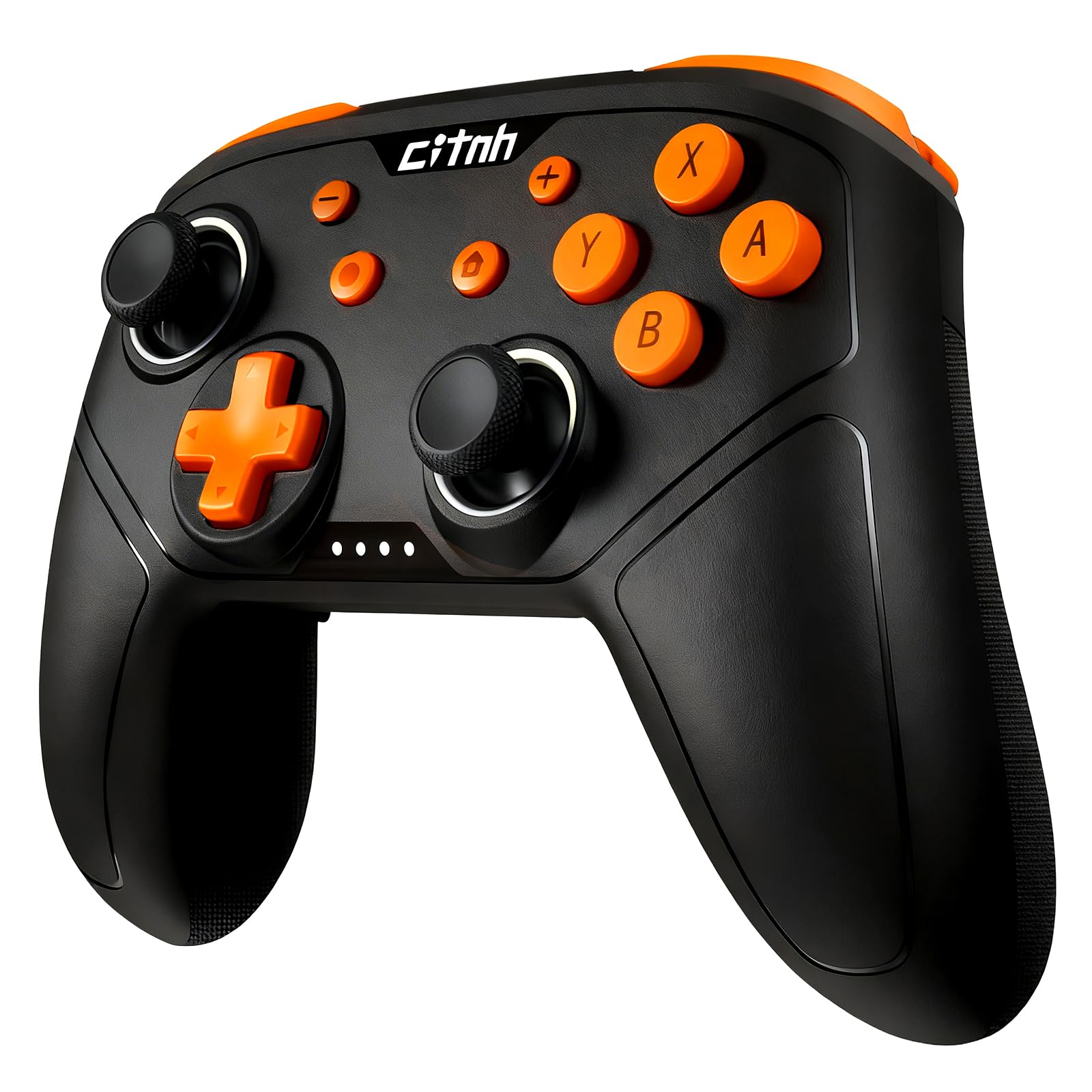 linhugame Wireless Controller For Switch,Compatible with switch 2/switch/lite/OLED/steam/PC, Hall Effect joysticks,6-Axis Gyro,Turbo,1000mAh Battery, Programmable Back Buttons (orange and black)