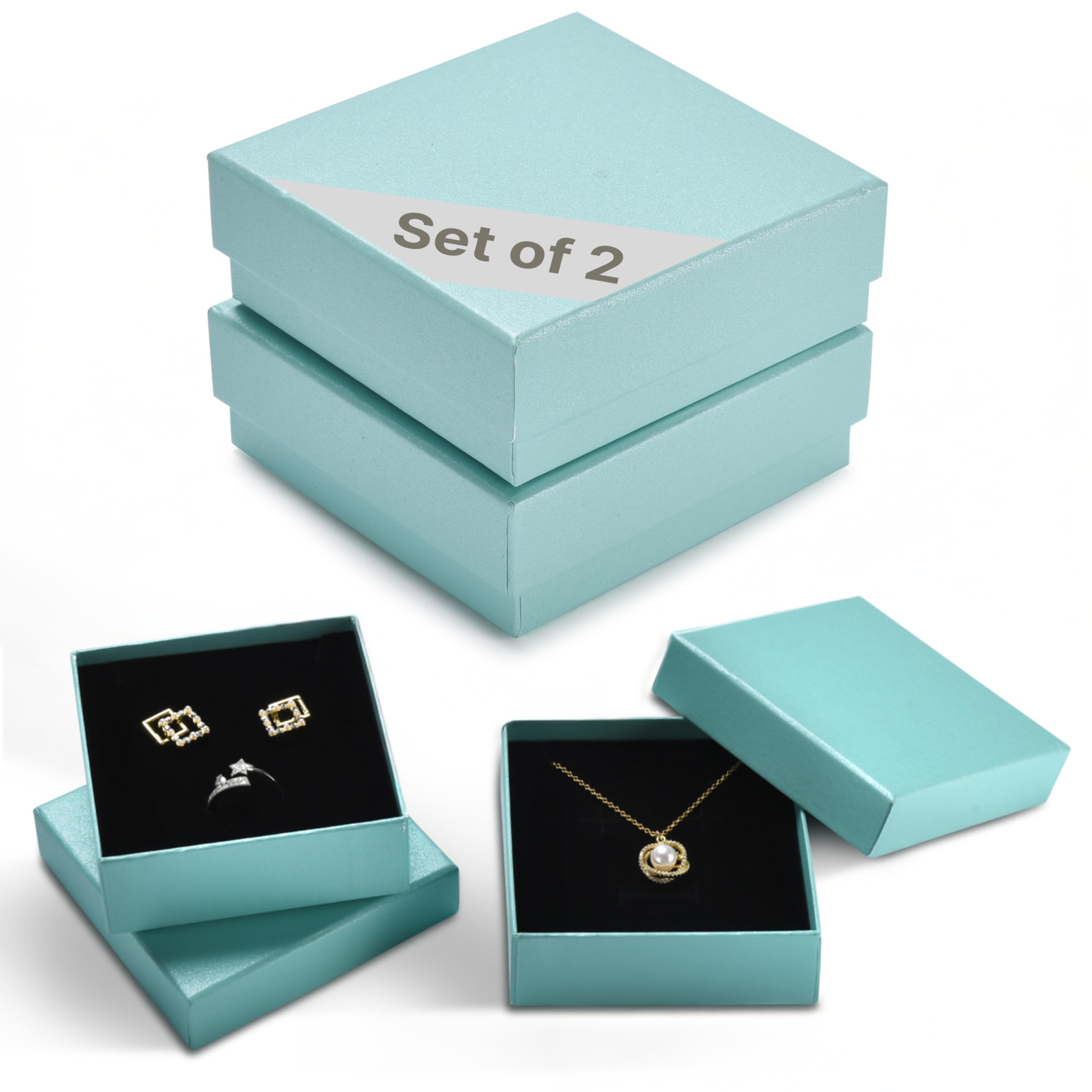 12 Petites Boîtes à Bijoux En Carton 5x5x3 Cm - Intérieur Capitonné, Idéales Pour Bagues, Boucles D'oreilles - Parfaites Mariage, Anniversaire, Cadeau - 13