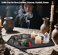 Vista 2 de Tablas de embutidos de ataúd de Halloween grabadas con esqueleto dorado para servir platos de fiesta, decoración de alimentos, bandeja negra gótica