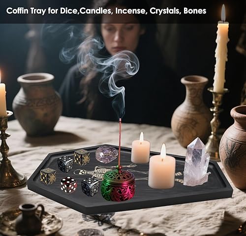 Miniatura 2 de Tablas de embutidos de ataúd de Halloween grabadas con esqueleto dorado para servir platos de fiesta, decoración de alimentos, bandeja negra gótica