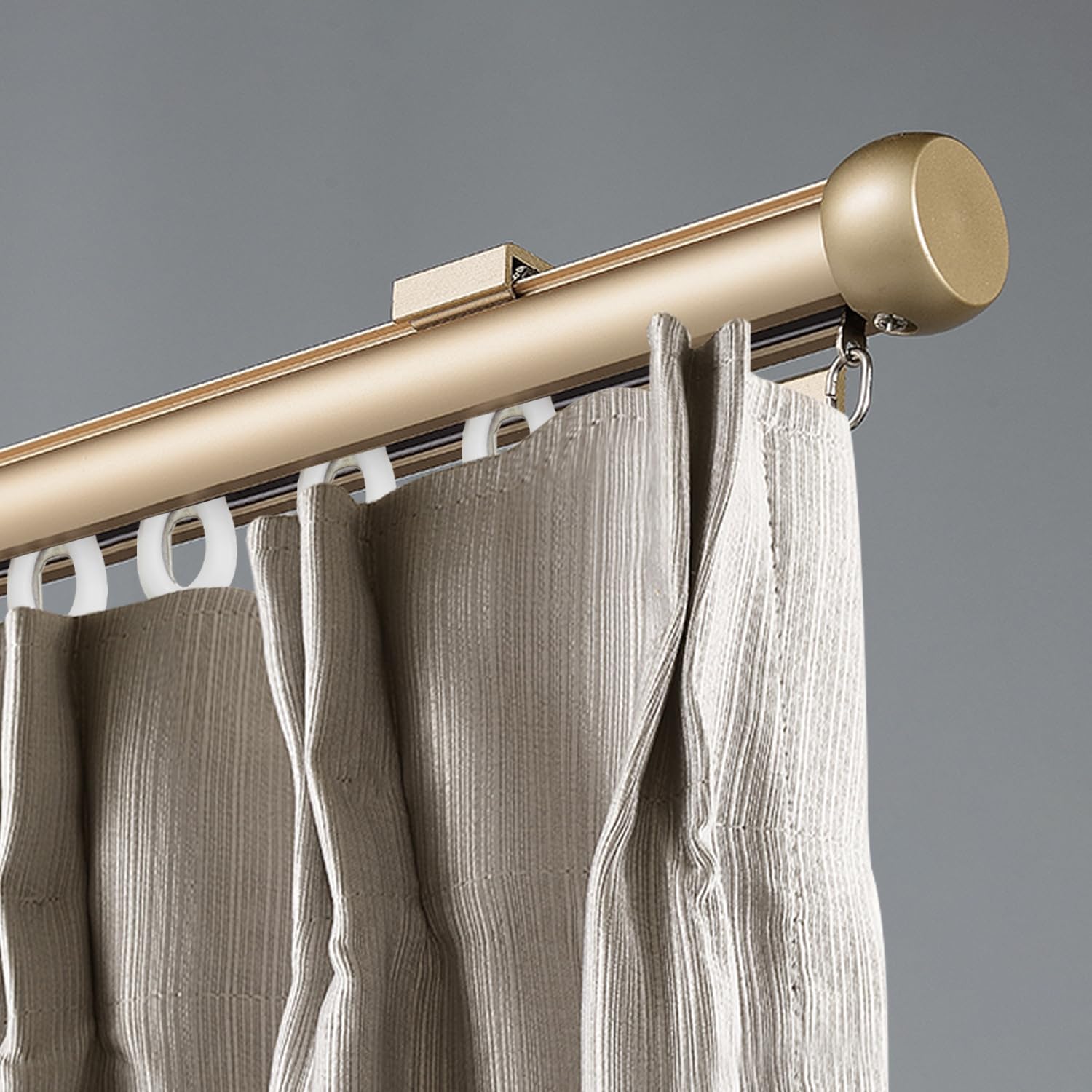 Tringle à rideau robuste à voie unique de 5,3 m – Poulies améliorées pour une installation facile et polyvalente pour une utilisation multi-scènes – Tringle à rideaux en aluminium