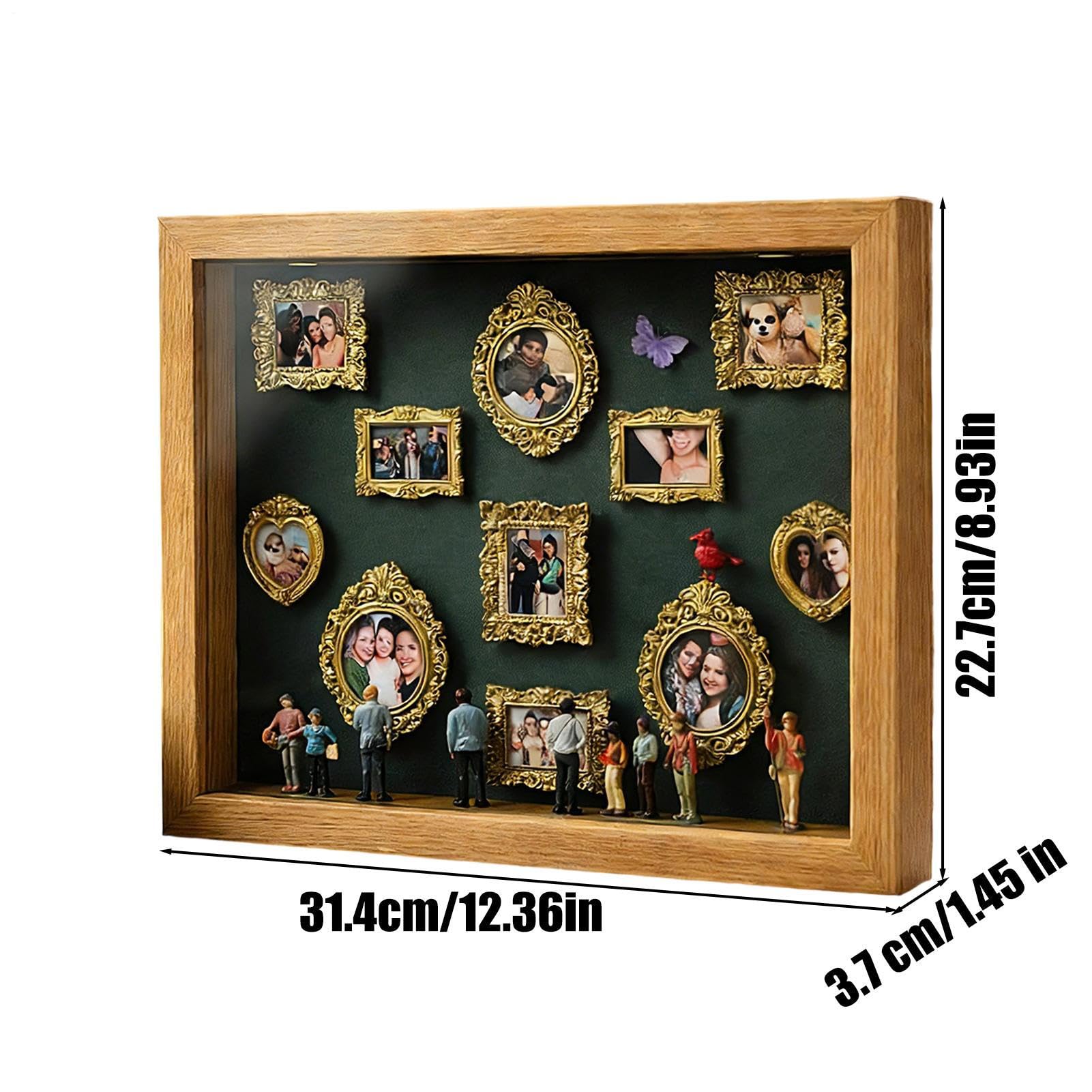 Mini Cajas De Silueta Museo Bricolaje, Cajas De Sombra De Museo De Nosotros, Marcos Fotos Dorados De 11 Piezas con Luz para Aniversarios, Día De San Valentín, Memoria, Decoración De Mesa