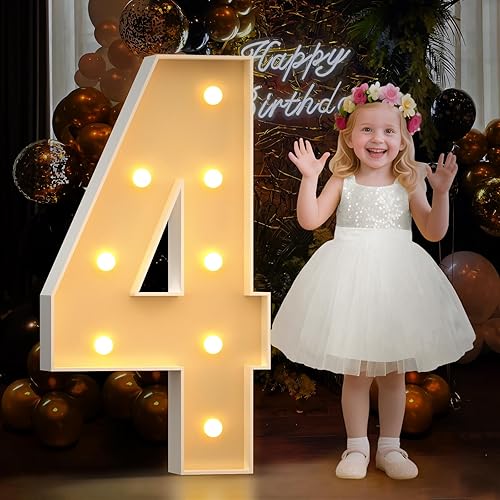 Miniatura 31 de Mixifox Letras V de marquesina de 3 pies, letras grandes iluminadas de 3 pies de alto con luces, letra de bebé grande para baby shower, boda