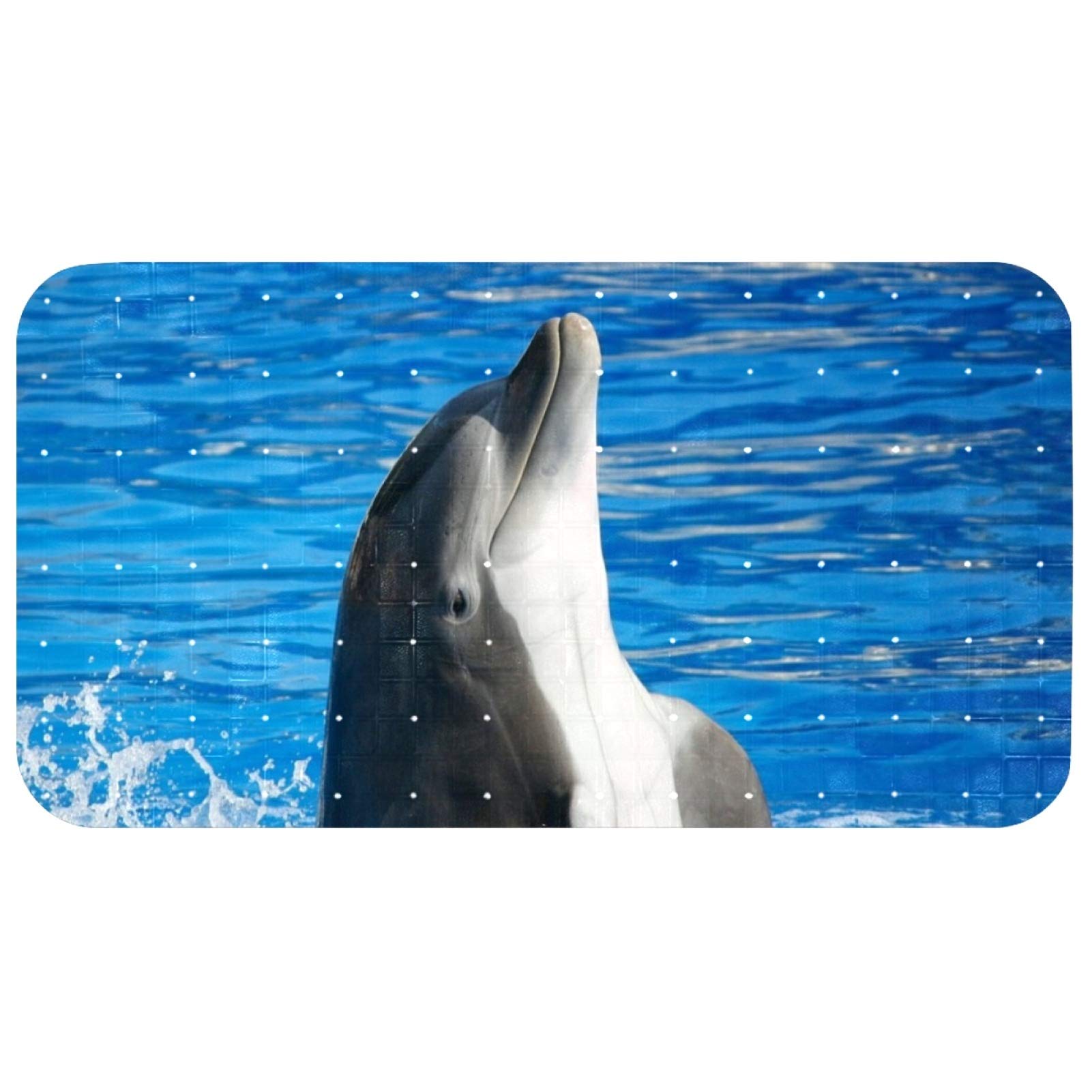 Tapis de bain doux pour bébé motif dauphin 37x68 cm