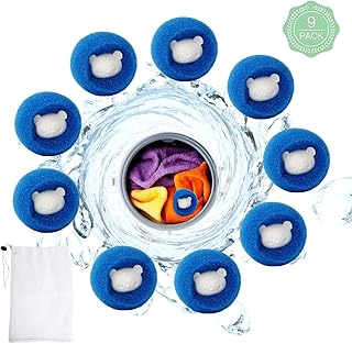 10Pcs Washing Machine Catcher Sponge Laundry Lint Removal Catcher Lint Removers Catchers for Washing Machine Reusable Lint Catcher Laundry Lint Remover Ball with Storage Bag