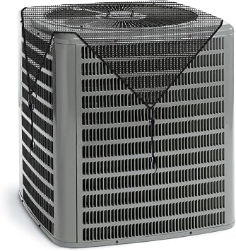 Coarbor 28"x28" Outdoor AC Unit Cover Mesh Outside Air Conditioner Compressor Condenser Defender Covers Dog Playpen Cover with 4 Bungee Cords