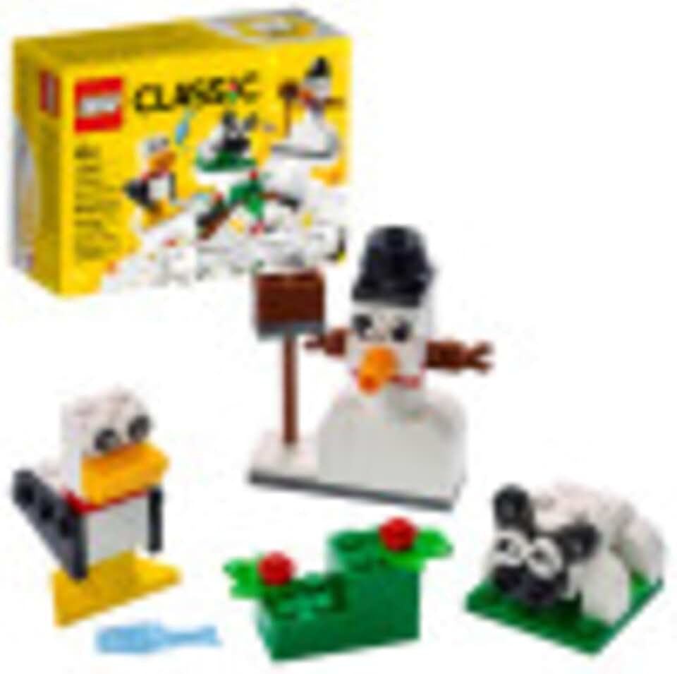 LEGO Classic Creative White Bricks 11012 Building Kit; Toy Building Set for Creative Play with 3 Build Ideas, Including a Snowman, Sheep and Seagull; Great for Kids Aged 4 and Up, New 2021 (60 Pieces)