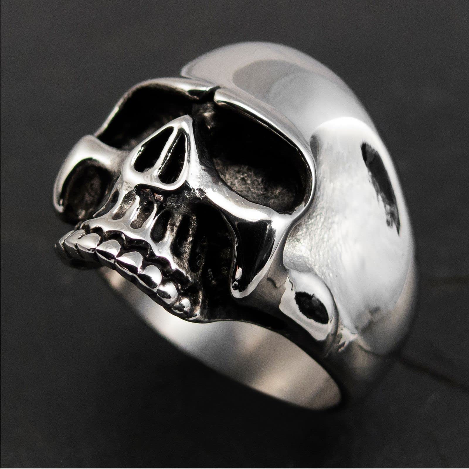 Fly Style Totenkopf Ring aus 316L Edelstahl - Skull Ring - Gothic Schmuck, Totenkopf Schmuck