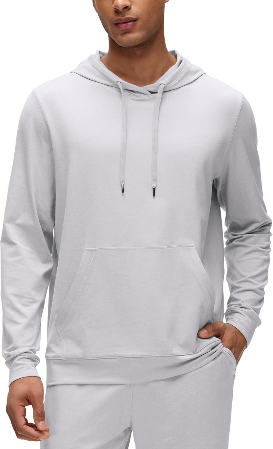 CRZ YOGA Cloud Jersey Pullover Hoodies for Men - Casual Workout Long Sleeve Basic Hooded Sweatshirts with Pocket