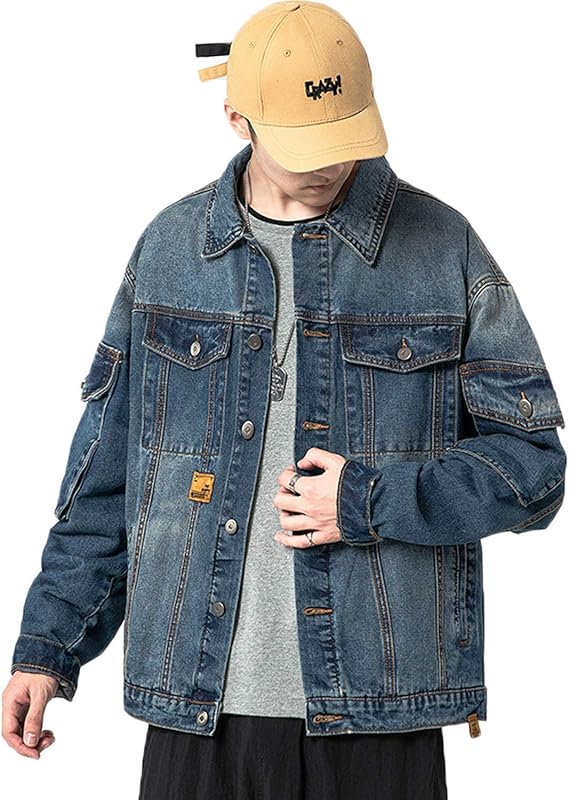 Amazon メンズ デニムジャケット Gジャン ゆったり ジージャン 長袖 カジュアル ストリート アウター 大きいサイズ 秋 コート ジャケット 通販