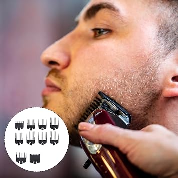 10 PCS Black Hair Clipper Guards, Professional Men Hair Clipper Attachments, Universal Professional Hair Clipper Guide Combs for Most Clippers Trimmers