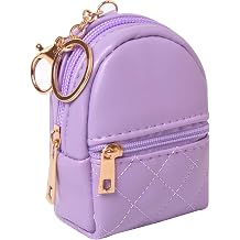 Mini Backpack Cute Cosmetic Bag for Women, Creative Cute Pendant Keychain Key-chains Keyrings PU Leather Makeup Bag Key Lipstick Card Holder Data Cable Organizer Zipper Pouch